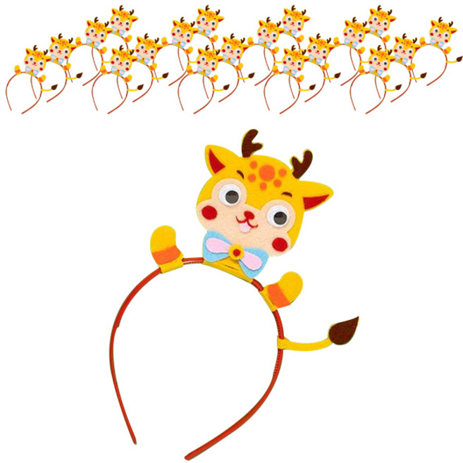 민화샵 펠트 동물 머리띠 만들기 세트 사슴, 20세트, 혼합색상