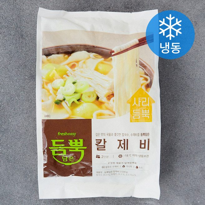프레시지 듬뿍담은 칼제비 2인분 밀키트 (냉동), 530g, 1개