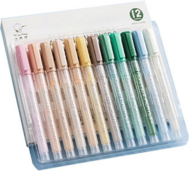 더조넷 아크릴 컬러 마커펜 b 12종 세트, 1세트, 12색