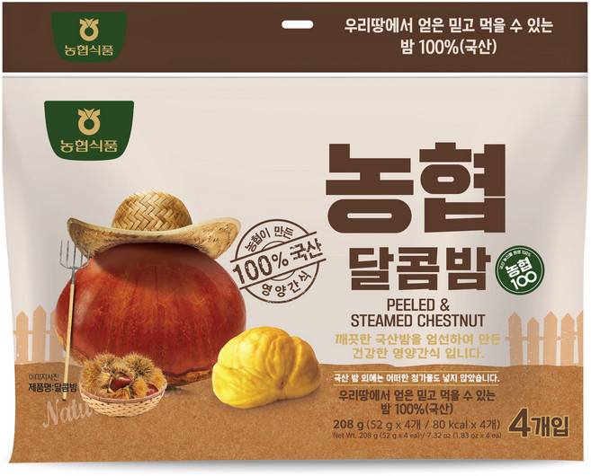 농협식품 아름찬 달콤밤 4p, 208g, 1개