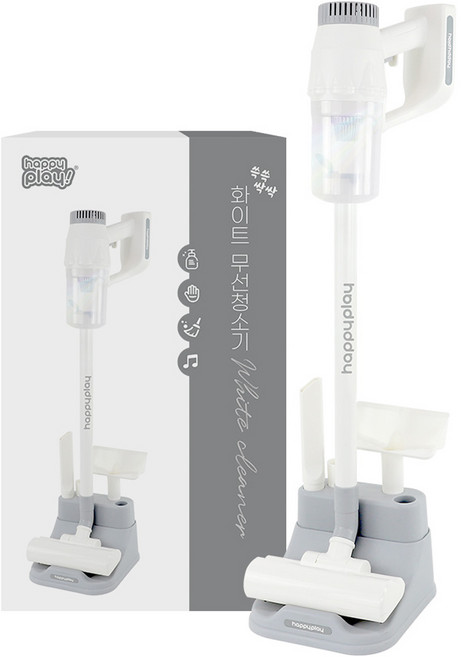 해피플레이 쓱쓱싹싹 무선청소기 장난감, 화이트, 1개