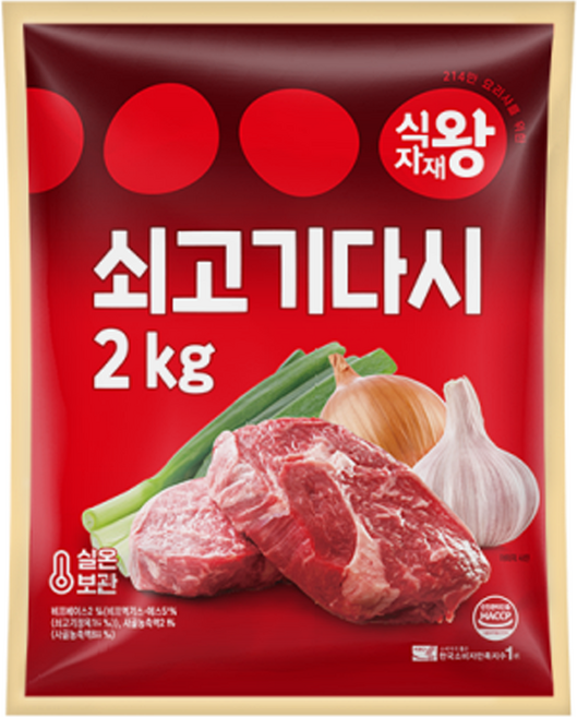 Sikjajaewang 實惠牛肉風味調味料, 1個, 2kg