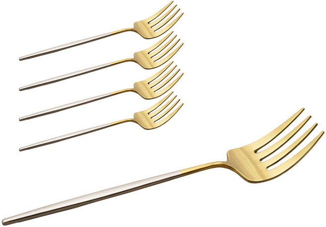 테이블아트 국산 아벨라 네발 포크 대형, 무광투톤, 5개