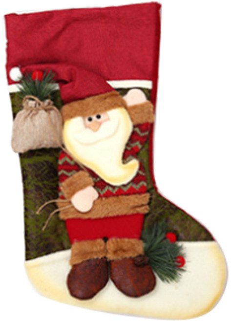 리치오션 제일상점 크리스마스 입체느낌 양말 장식 산타, 혼합색상, 1개