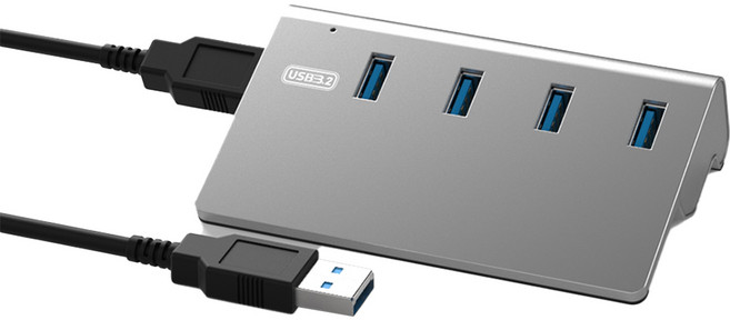 넥스트유 USB-A 3.2 Gen2 10G 4포트 확장 무전원 허브 NEXT-344U3-10G, 실버, 1개