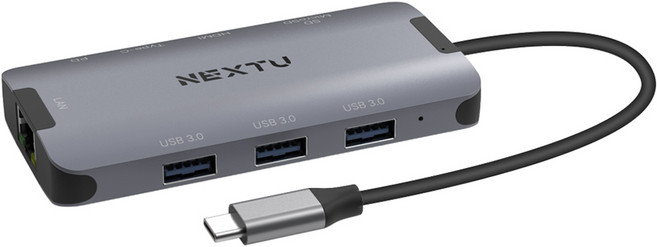 넥스트유 9 in 1 C타입 HDMI 멀티포트 어댑터 NEXT-M2395TCH-MULTI, 실버, 1개