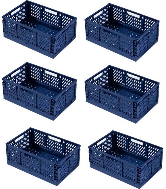 마이닝 다용도 접이식 밀크 수납 폴딩박스, 딥네이비, 6개