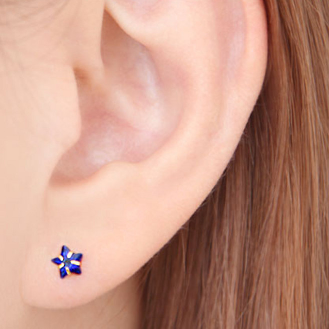 미니아트 여성용 14K 골드 탄생석 트윙클 귀걸이 GT1