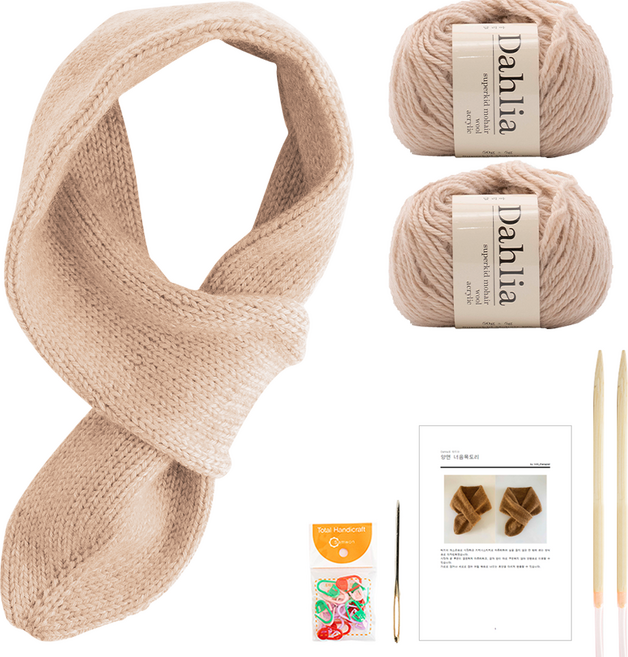 yarna 달리아 너음 목도리 DIY 키트 세트, 1세트, 104 베이지