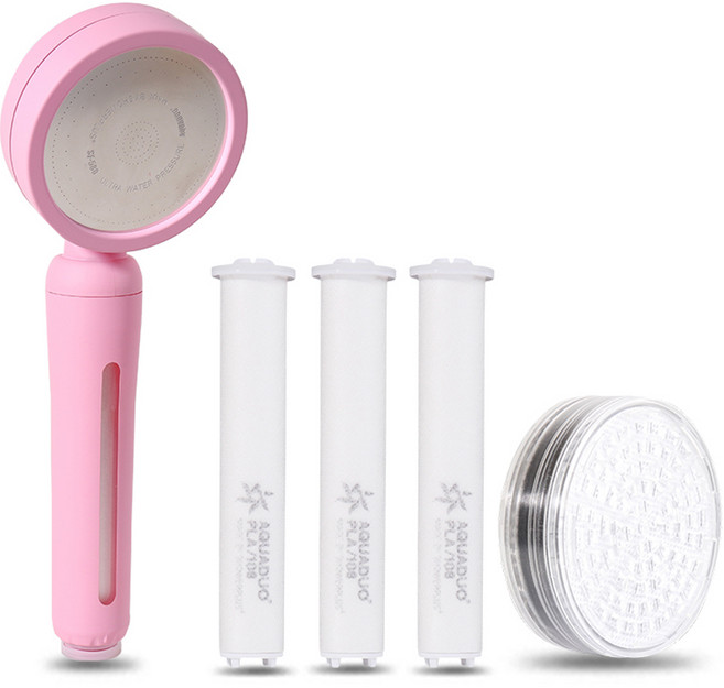 아쿠아듀오 블라썸 필터샤워기 세트, 1개, 핑크