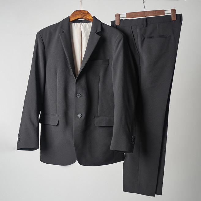 씨밀레 남성용 스텐딩카라 투버튼 정장 자켓 + 바지 세트