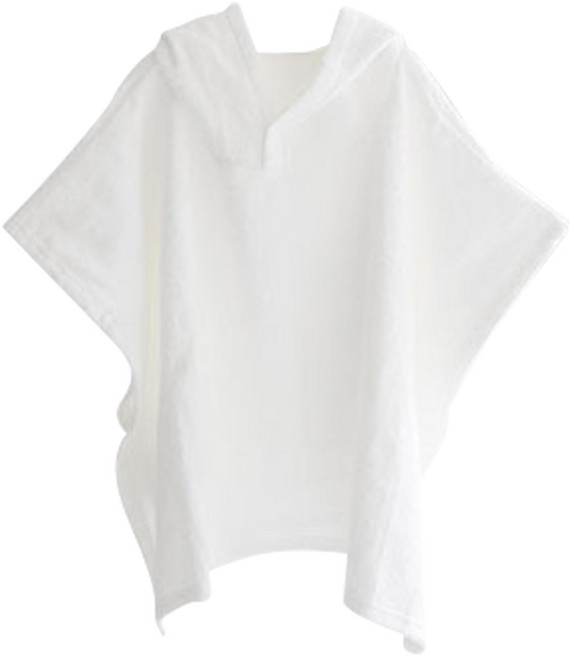 맘스네이처 대나무 후드 판초 목욕가운 L, 화이트, 1개
