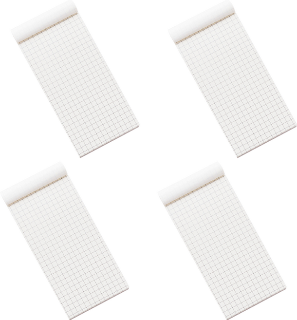 제이포 크래프트 휴대용 미니 수첩 체크 50매, 브라운, 4개