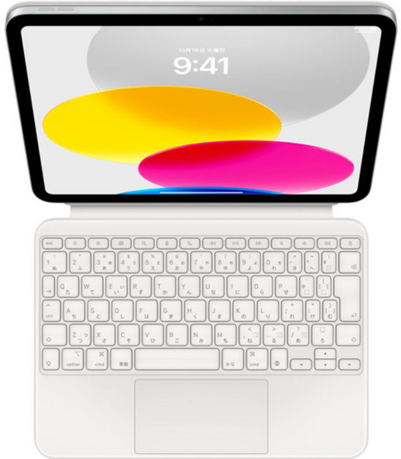 Apple 정품 매직 키보드 폴리오 iPad(A16 모델)용, 화이트, 1개, 일본어