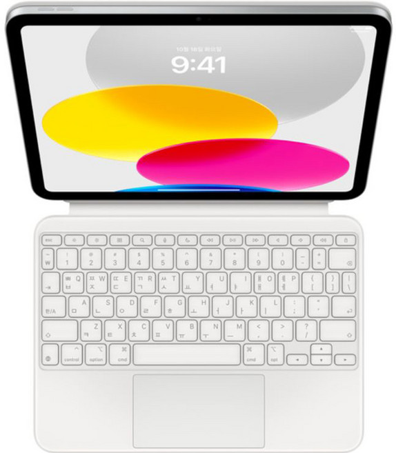 Apple 정품 매직 키보드 폴리오 iPad(A16 모델)용, 화이트, 한국어