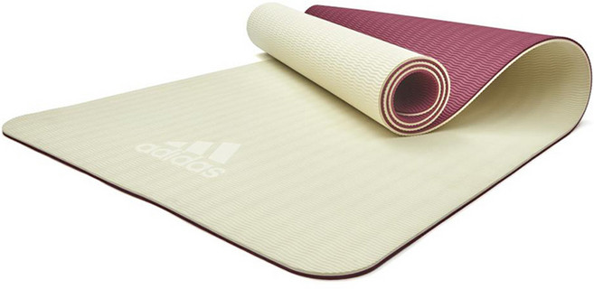 아디다스 더블사이드 TPE 요가매트 6mm, 그레이 + 와일드핑크, 1개