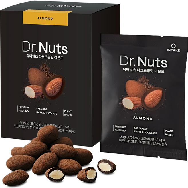닥터넛츠 다크초콜릿 아몬드, 150g, 1개 - 쿠팡