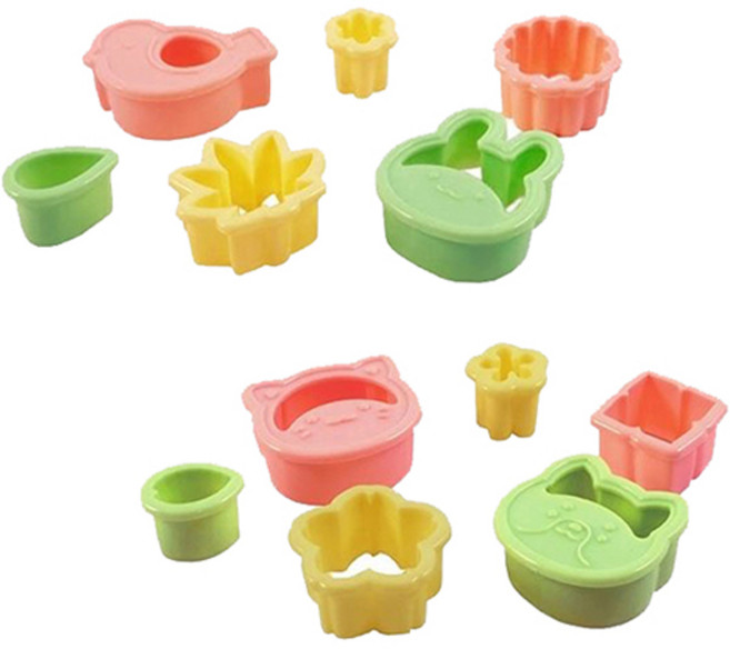 꽃 동물 모양틀 6종 x 2p 세트 MP235, 혼합색상, 1세트