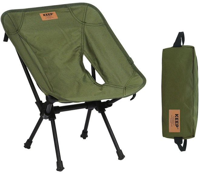 KEEP 미니 플라이 캠핑의자 + 전용 가방, 올리브, 1개