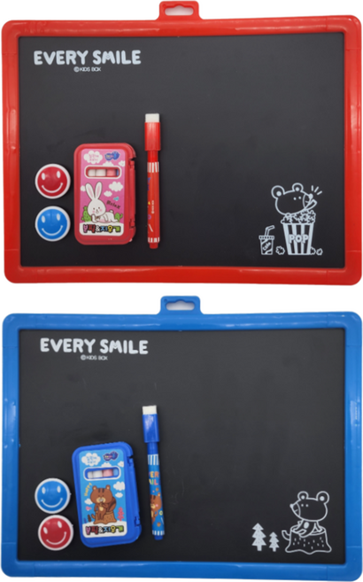 여니팩토리 양면 칠판 화이트보드 2종 세트, 플라스틱