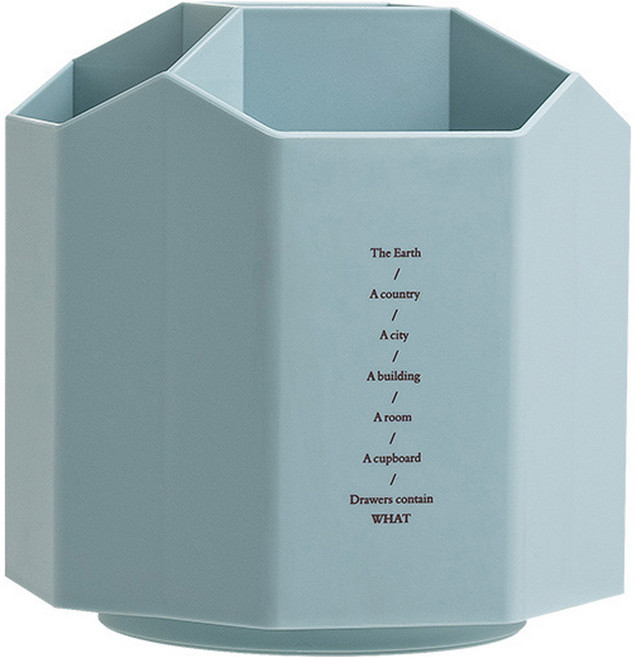 심플리앤 크리에이티브 다용도 360도 회전 연필꽂이, 블루, 1개