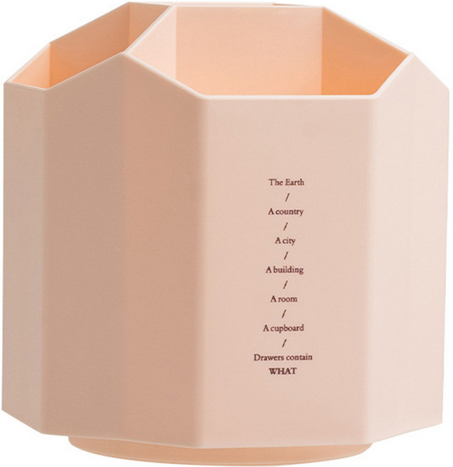 심플리앤 크리에이티브 다용도 360도 회전 연필꽂이, 코랄, 1개