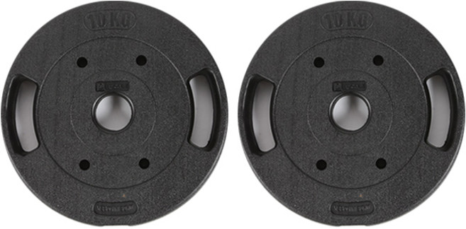 비스케일 PVC코팅 K중량 원판 50mm, 10kg, 2개, 블랙