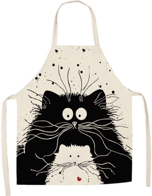 해피 블랫 캣츠 앞치마 47 x 38 cm, 1개, NO 01