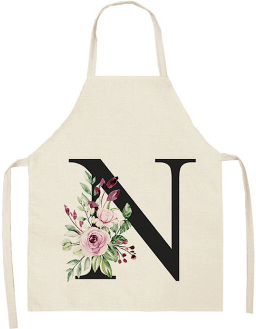 알파벳 이니셜 앞치마 47 x 38 cm, 1개, N