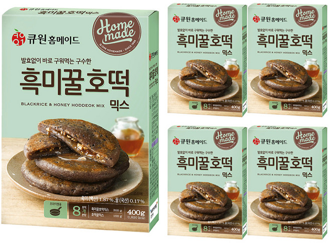 큐원 흑미 꿀호떡 믹스, 400g, 5개