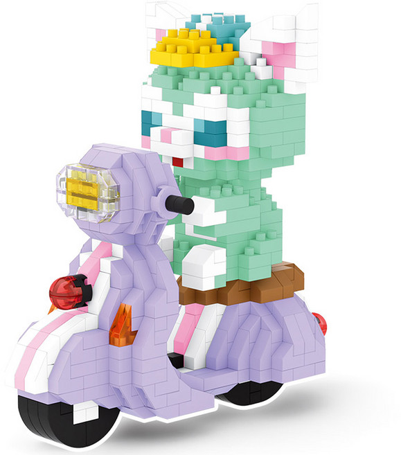 LBOYU 스쿠터민트고양이 나노블럭 7553by, 혼합색상, 1개