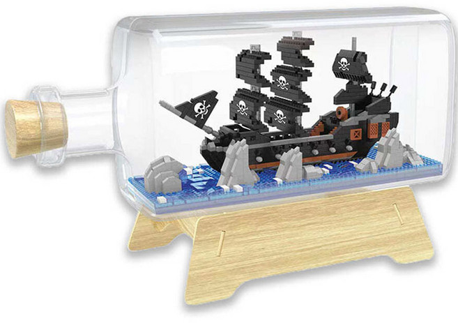 와이즈호크 나노블럭 해적선보틀, 혼합색상, 1개