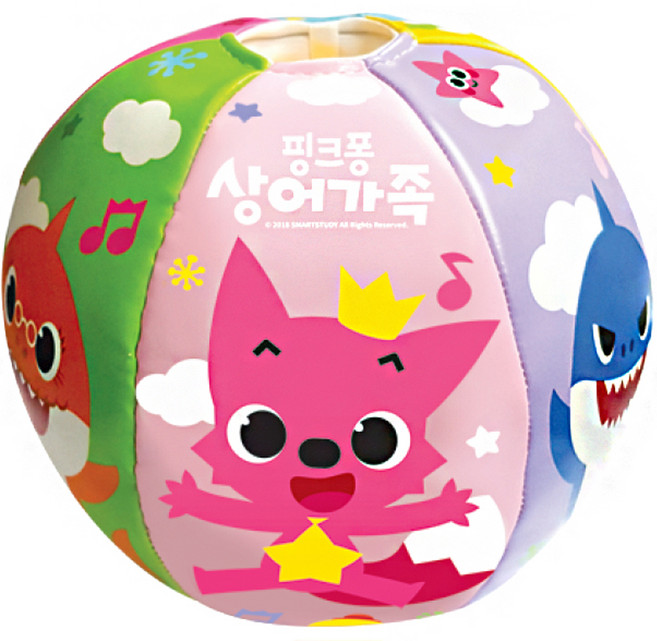 주영 핑크퐁 상어가족 멜로디볼, 혼합색상, 1개