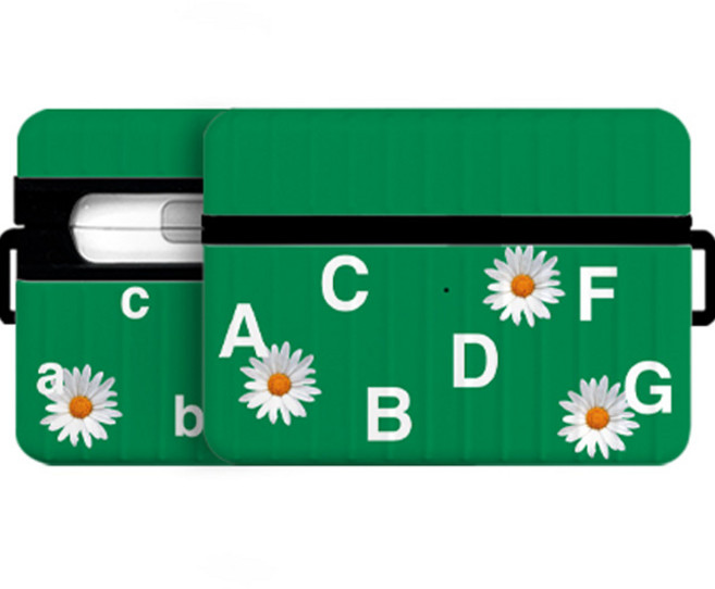 바니몽 스티커 에어팟 프로 아머 캐리어 케이스, 데이지그린