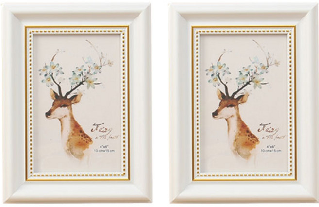 앤틱 무드 사진 액자, 화이트, 2개