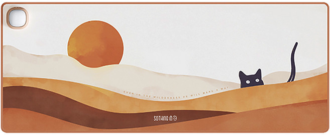 소싱 3단 온열 데스크 마우스 장패드, 1개, 미니 썬다운캣