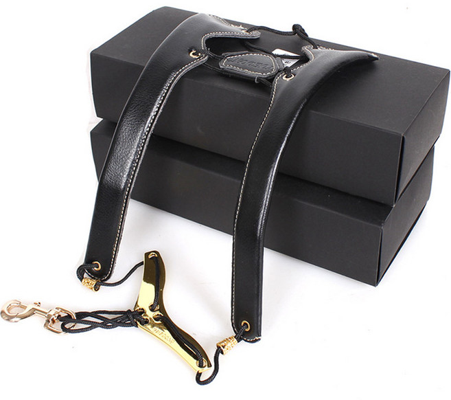 메이크미 가죽 색소폰 멜빵 스트랩, 골드 + 블랙, 1개