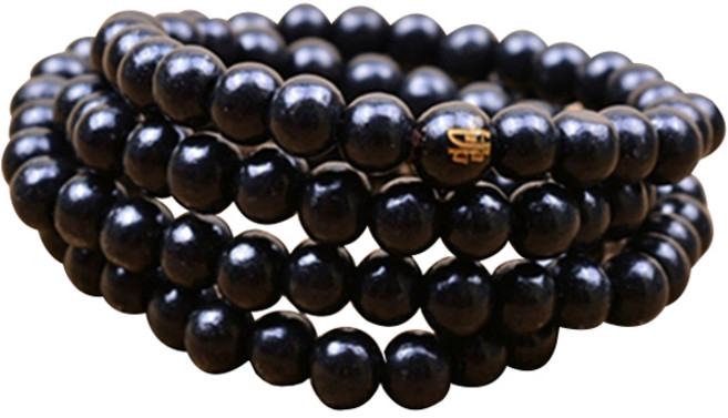 연꽃나무 불교 악세서리 염주 팔찌 목걸이, 6mm108 흑불, 1개
