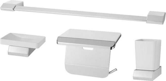 두진 바스 욕실 악세사리 4품 세트 크롬 DA-100, 1세트