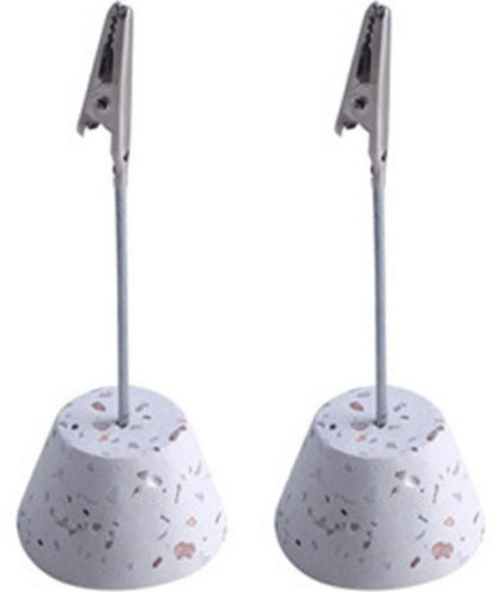 라이프스윗 북유럽 스타일 대리석 데스크 사진 명함 클립 메모지 집게, 원추형, 2개