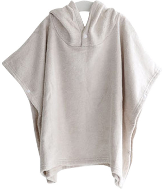 맘스네이처 유아용 밤부 후드 판초 목욕가운 M 3~6세, 베이지, 1개