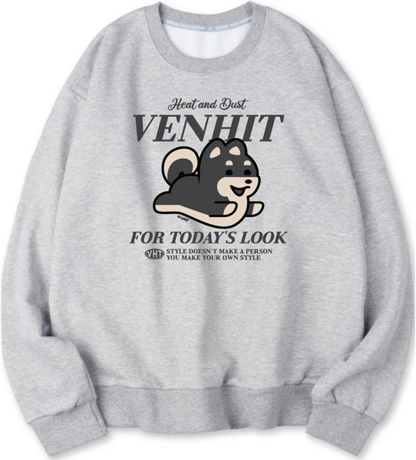 벤힛 플레이시바 기모 세미 오버핏 특양면 보온 맨투맨 빅사이즈