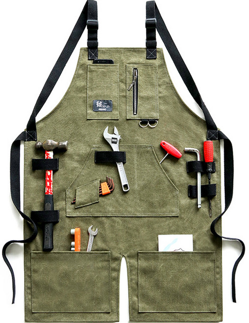 꼬까 고급 앞치마 목공 정원 공방용, 초록