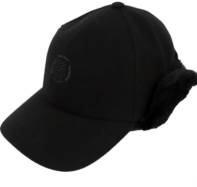 테크스킨 남성용 이어플랩 골프모자, 블랙, 1개