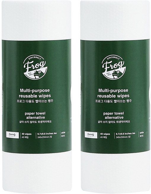프로그 다용도 빨아쓰는 행주타올, 40개입, 2개