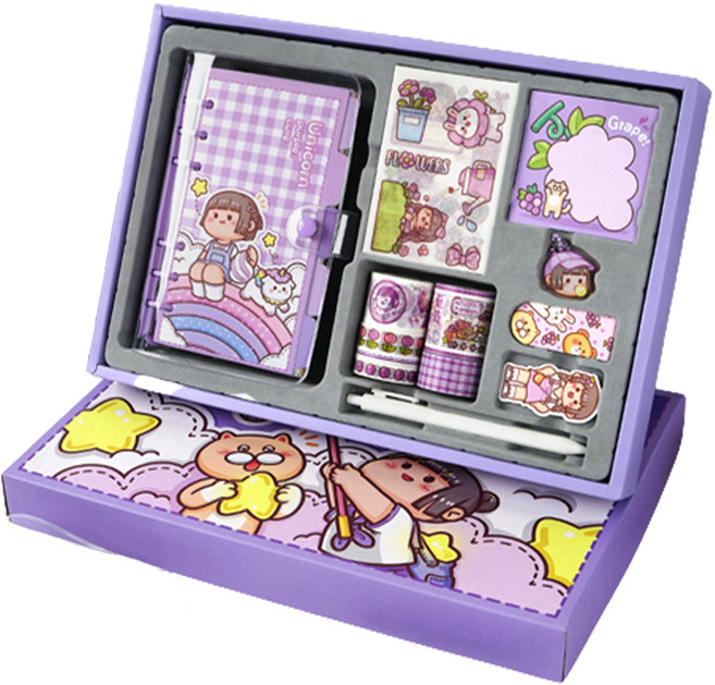 동아피엠에스 달콤 고구마 다이어리&다꾸 선물세트, 퍼플, 1세트