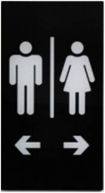 편스토어 아크릴 안내 표지판 타입9, 화장실 왼쪽 남자 오른쪽 여자, 1개