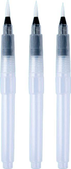 다사바바 수채화 워터브러시 투명 팁 뾰족한 끝 3종 세트, 190mm, 1세트