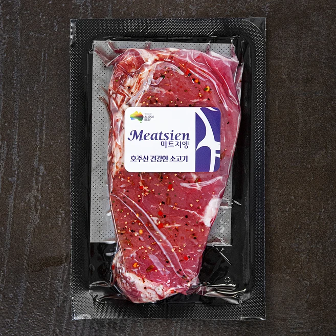 미트지엥 건강한 소고기 채끝 시즈닝 스테이크 (냉장), 200g, 1개 - 쿠팡