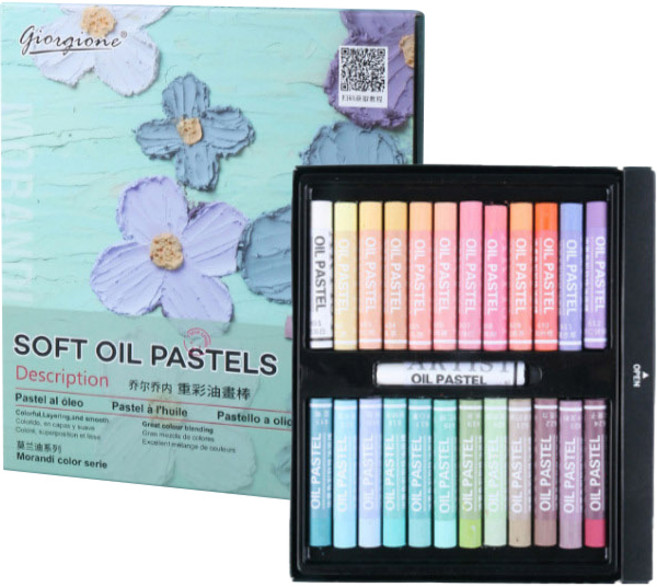 블루스토머 소프트 오일파스텔 세트 민트 16.8 x 19.2 x 1.9 cm, 24색, 1세트